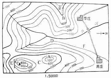 读等高线地形图,按要求完成