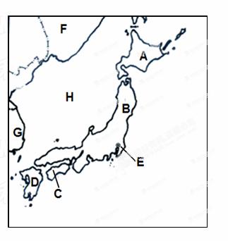 读"日本示意图,完成下列各题(11分)1)写出图中数字代号表示的